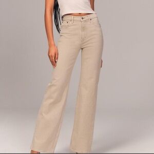 Abercrombie & Fitch high rise 90s relaxed Jean in Oat 6L